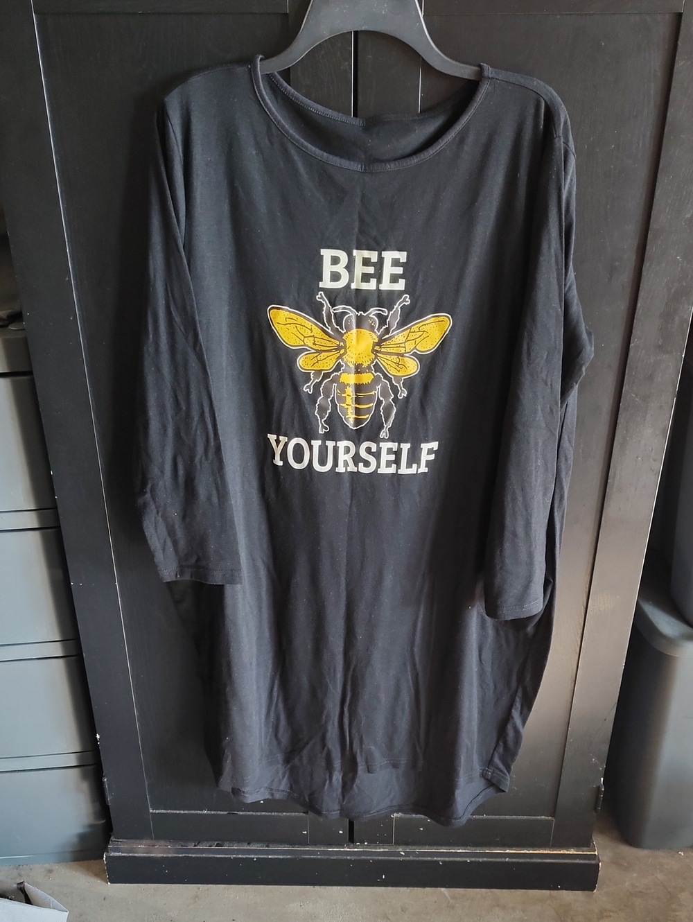 Black 'Bee Yourself' Graphic Tunic Dress